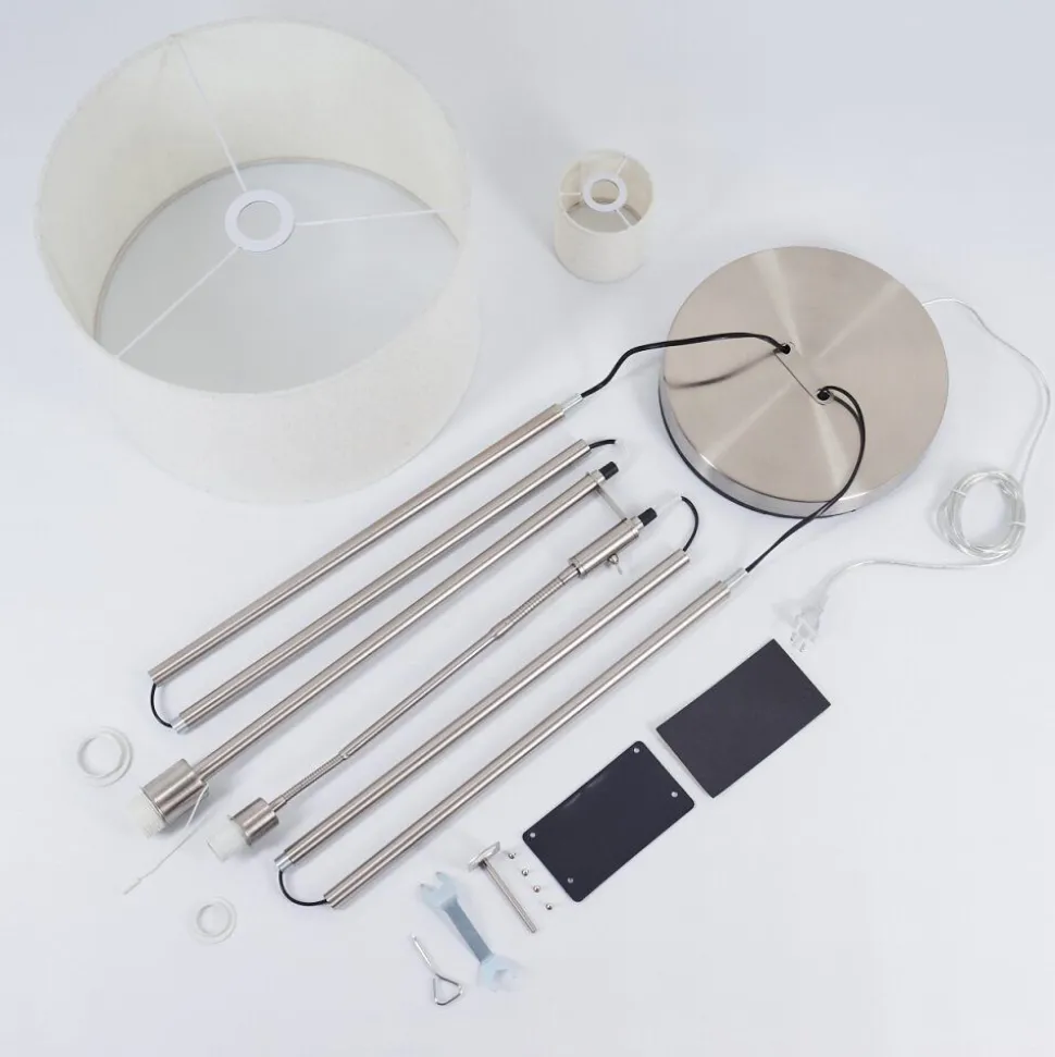 Lampadaire Antillo Nickel Mat, 2 Lumieres