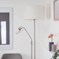 Lampadaire Antillo Nickel Mat, 2 Lumieres