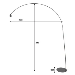 Lampadaire Arc Led Anthracite, 1 Lumiere