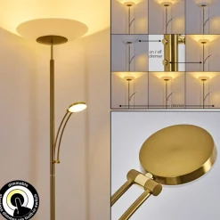 Lampadaire Argostoli Led Laiton, 2 Lumieres