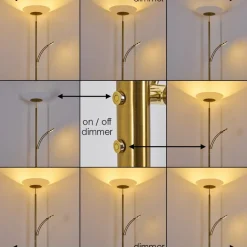 Lampadaire Argostoli Led Laiton, 2 Lumieres