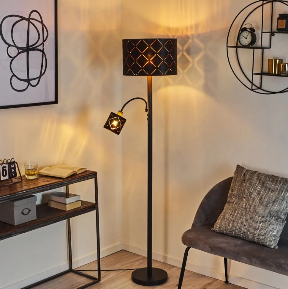 Lampadaire Arnoya Noir, 2 Lumieres