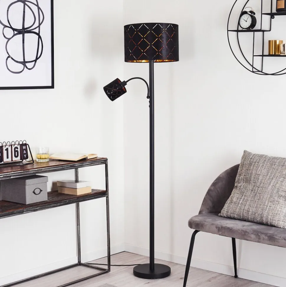 Lampadaire Arnoya Noir, 2 Lumieres