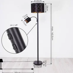 Lampadaire Arnoya Noir, 2 Lumieres