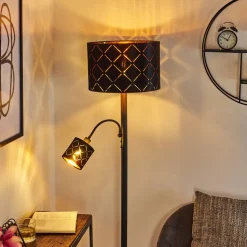 Lampadaire Arnoya Noir, 2 Lumieres