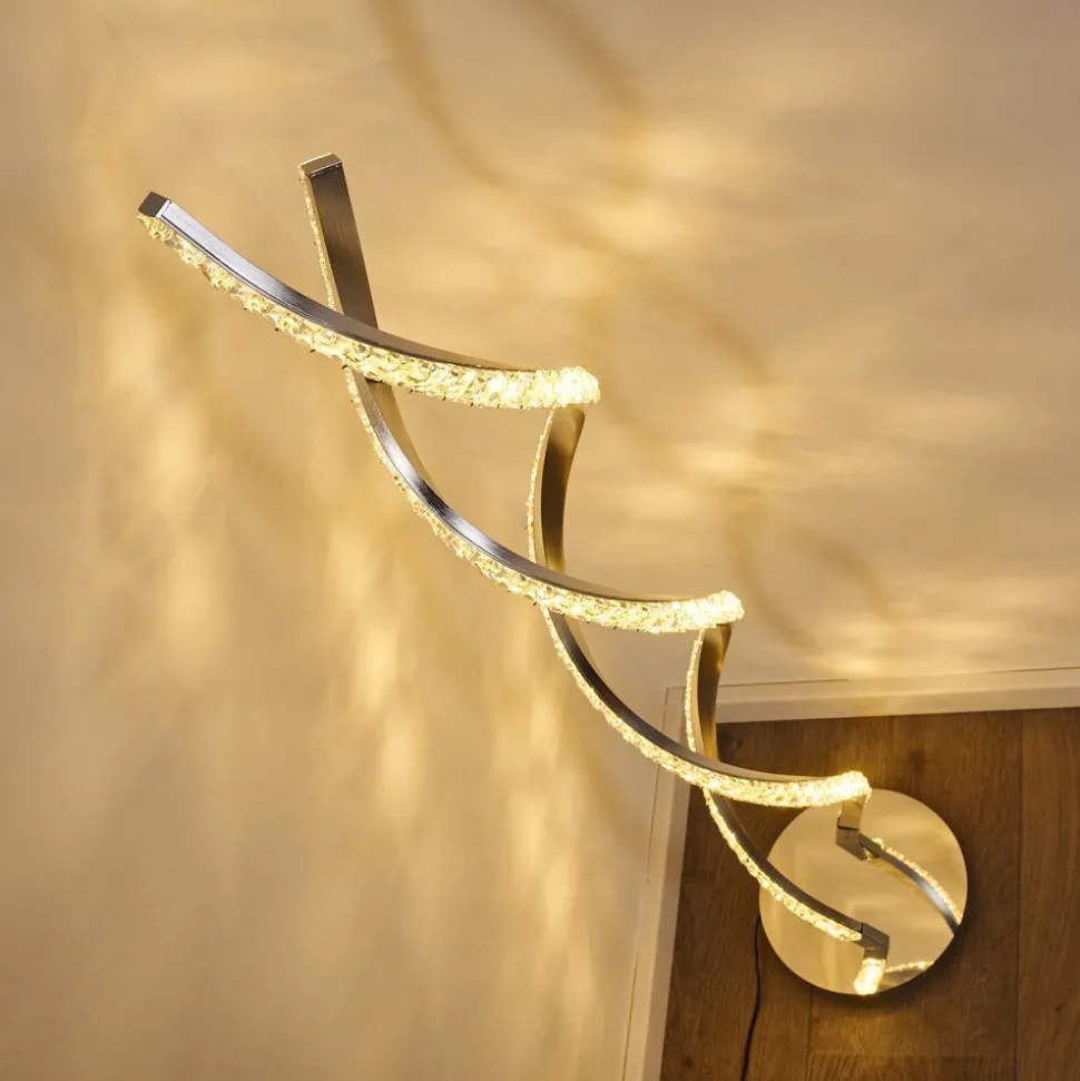 Lampadaire Assuan Led Chrome, 1 Lumiere, Telecommandes, Changeur De Couleurs