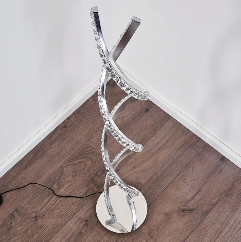 Lampadaire Assuan Led Chrome, 1 Lumiere, Telecommandes, Changeur De Couleurs