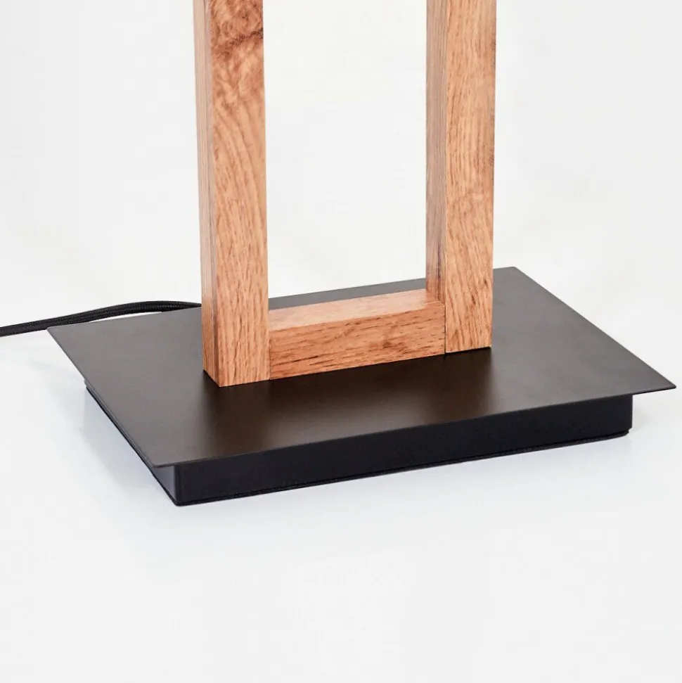 Lampadaire Ayajasco Led Couleur Bois, Ecru, Noir, 1 Lumiere