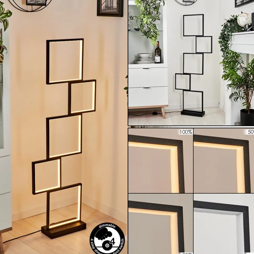 Lampadaire Bacolod Led Noir, 1 Lumiere