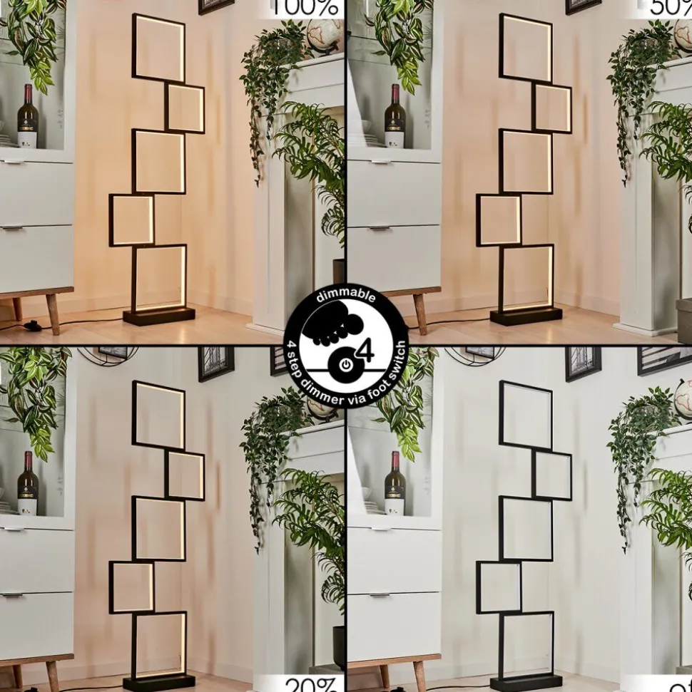 Lampadaire Bacolod Led Noir, 1 Lumiere