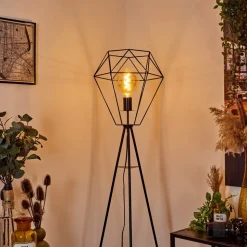 Lampadaire Bardhaman Noir, 1 Lumiere