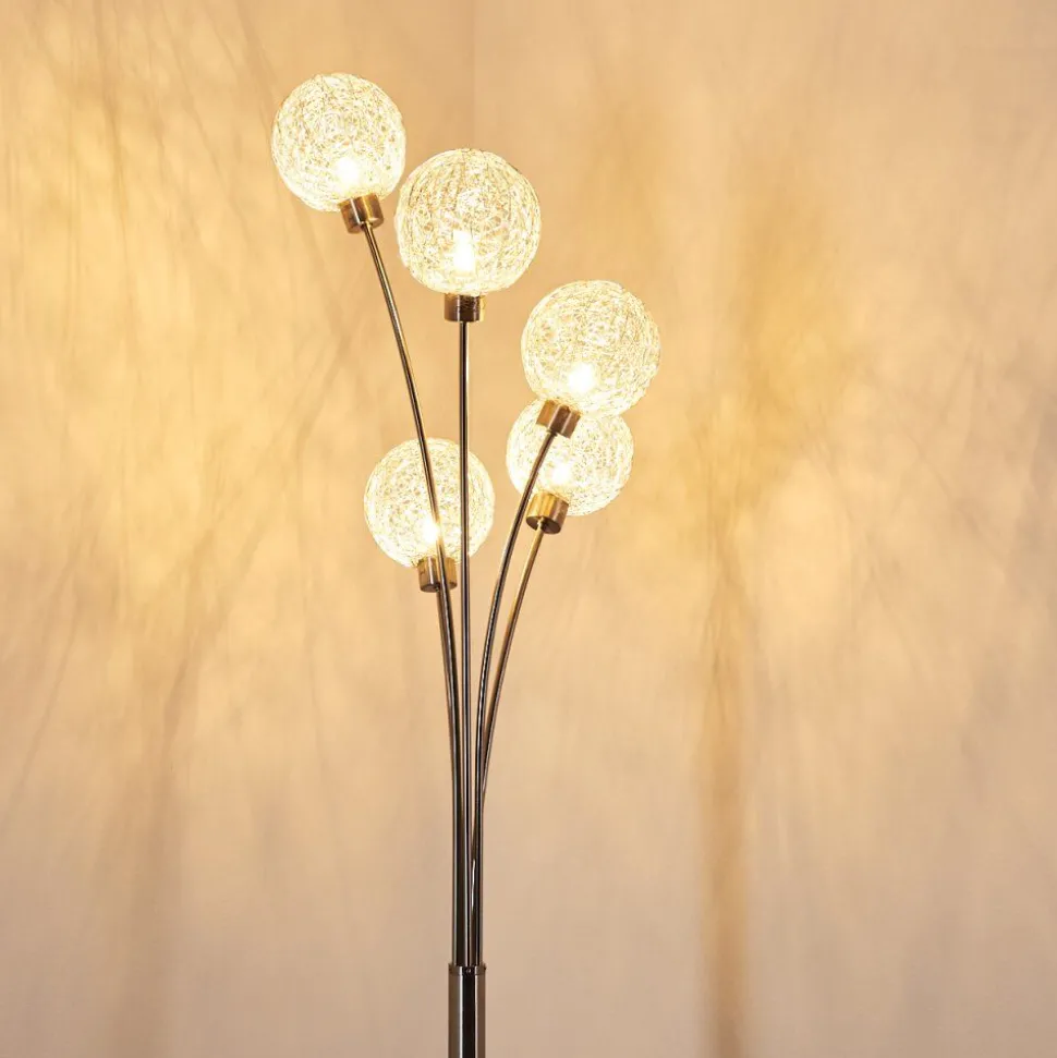 Lampadaire Bernado Nickel Mat, 5 Lumieres
