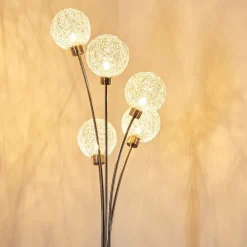 Lampadaire Bernado Nickel Mat, 5 Lumieres