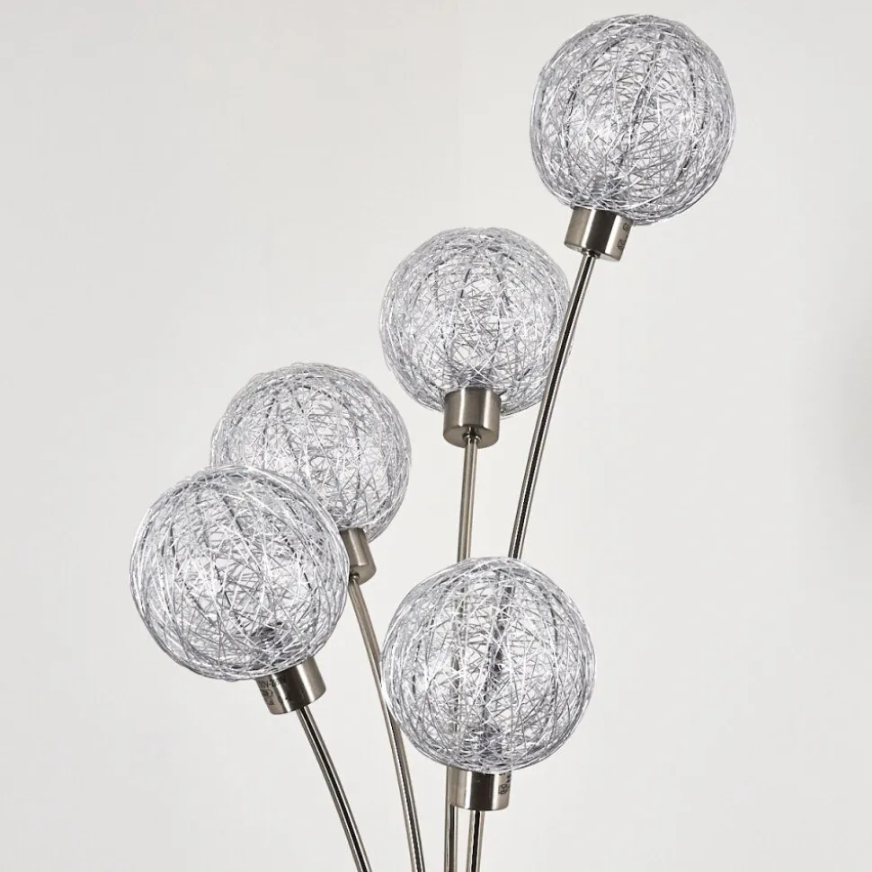 Lampadaire Bernado Nickel Mat, 5 Lumieres