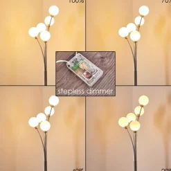 Lampadaire Bernado Nickel Mat, 5 Lumieres