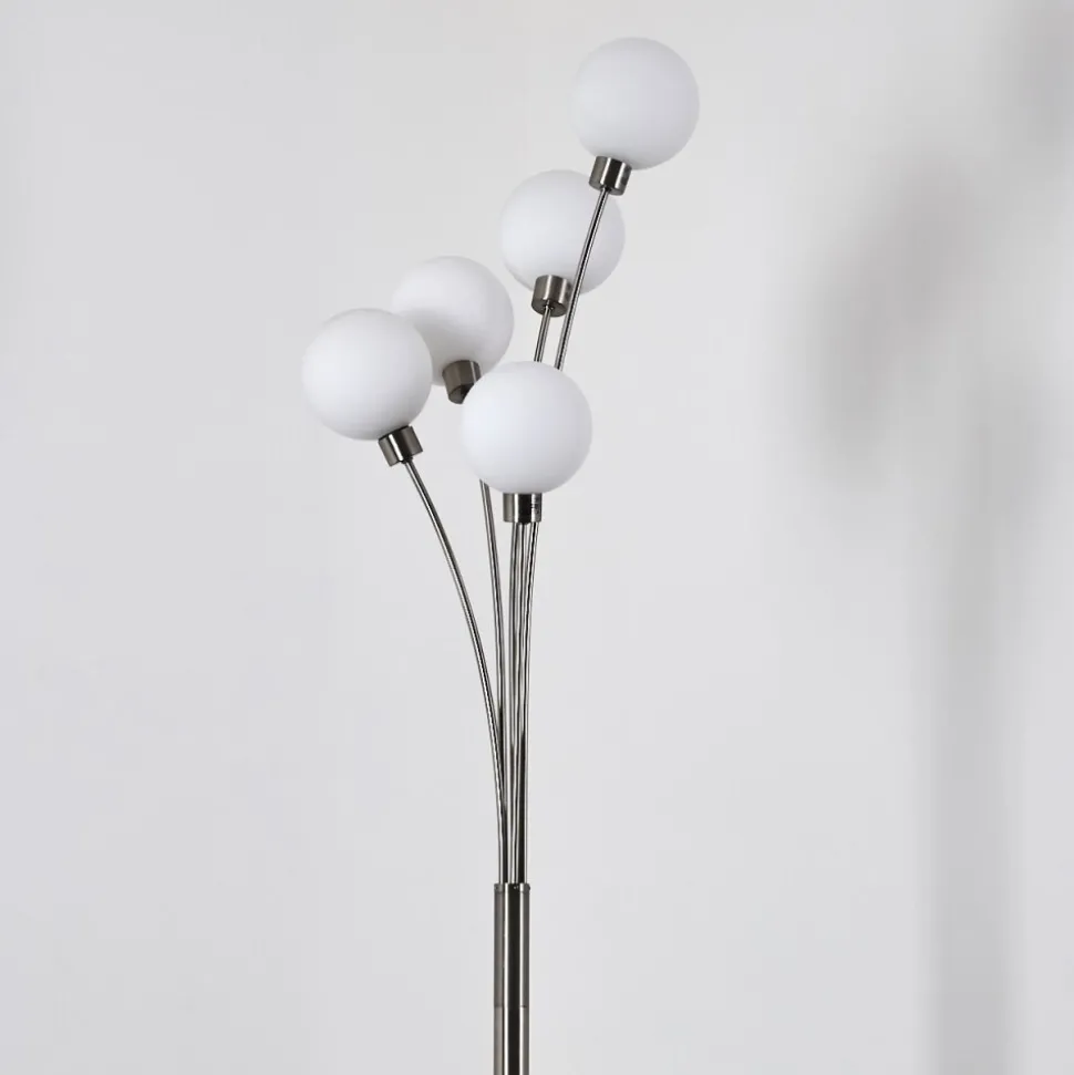 Lampadaire Bernado Nickel Mat, 5 Lumieres