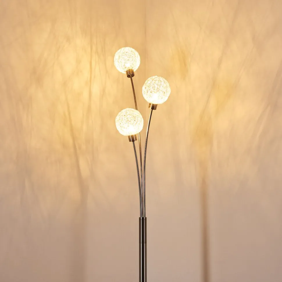 Lampadaire Bernado Nickel Mat, 3 Lumieres