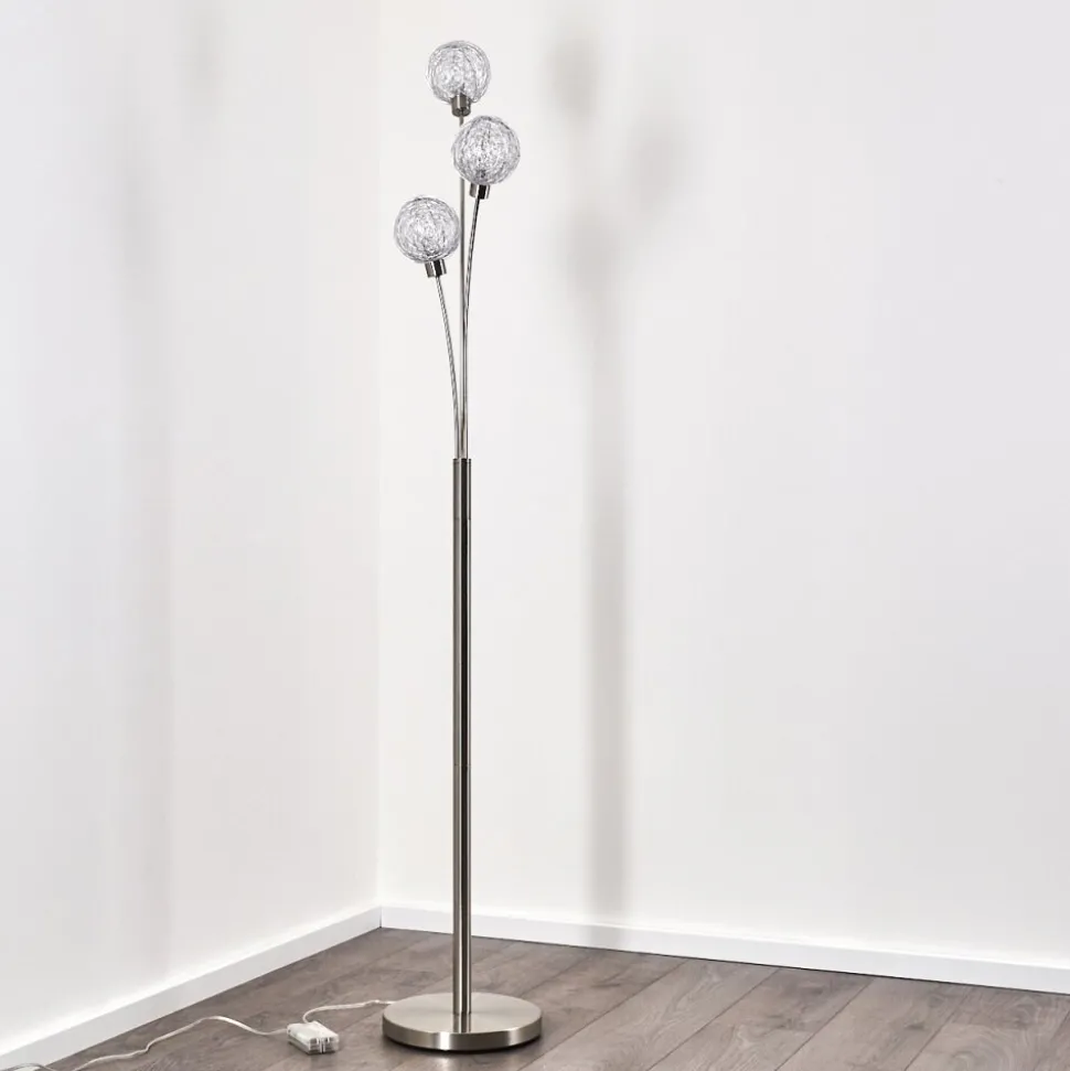 Lampadaire Bernado Nickel Mat, 3 Lumieres