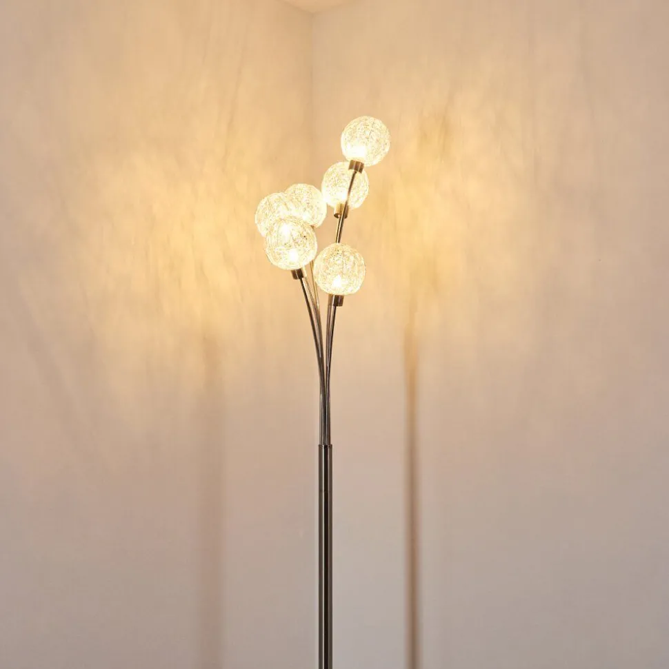 Lampadaire Bernado Nickel Mat, 6 Lumieres