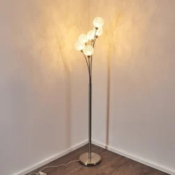 Lampadaire Bernado Nickel Mat, 6 Lumieres