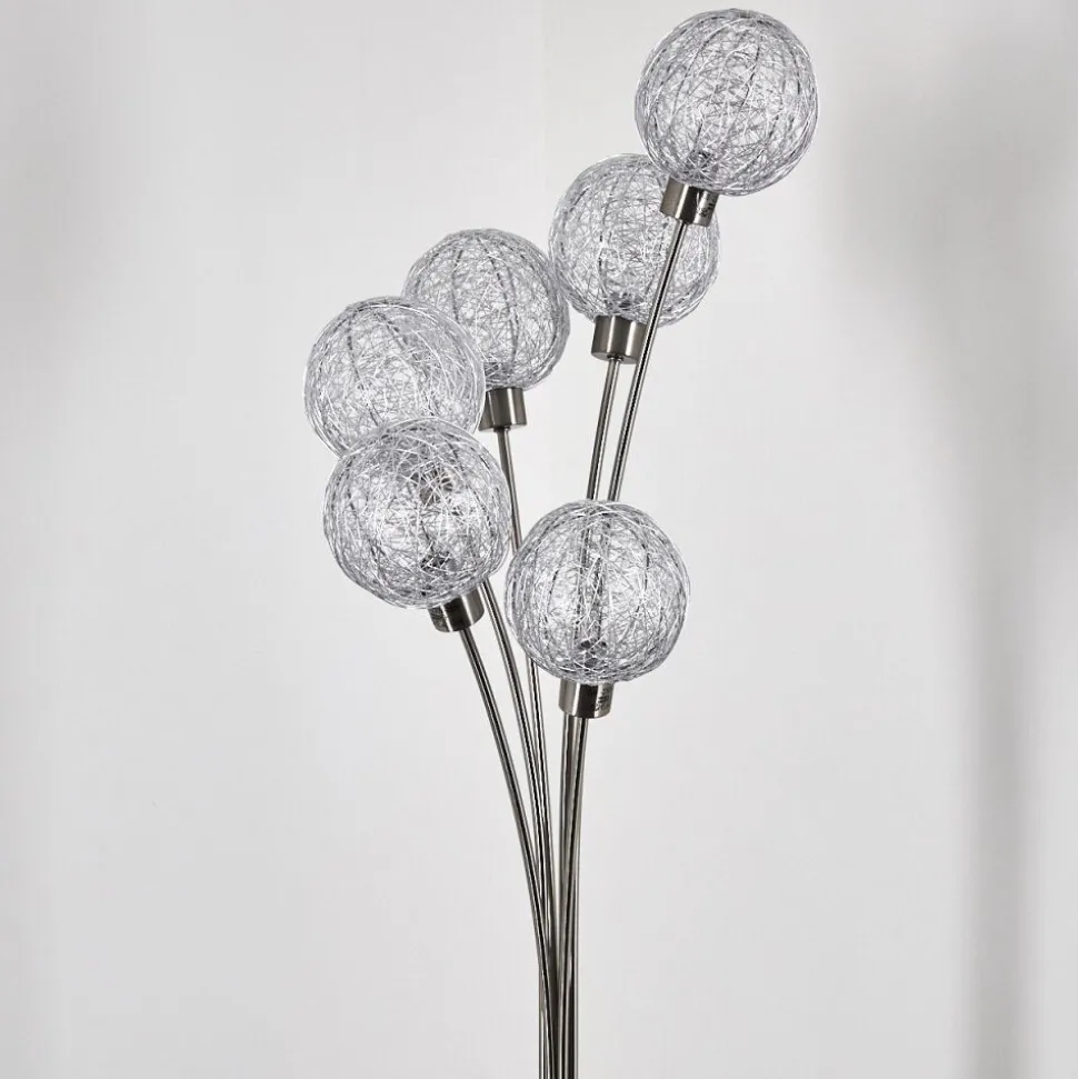 Lampadaire Bernado Nickel Mat, 6 Lumieres