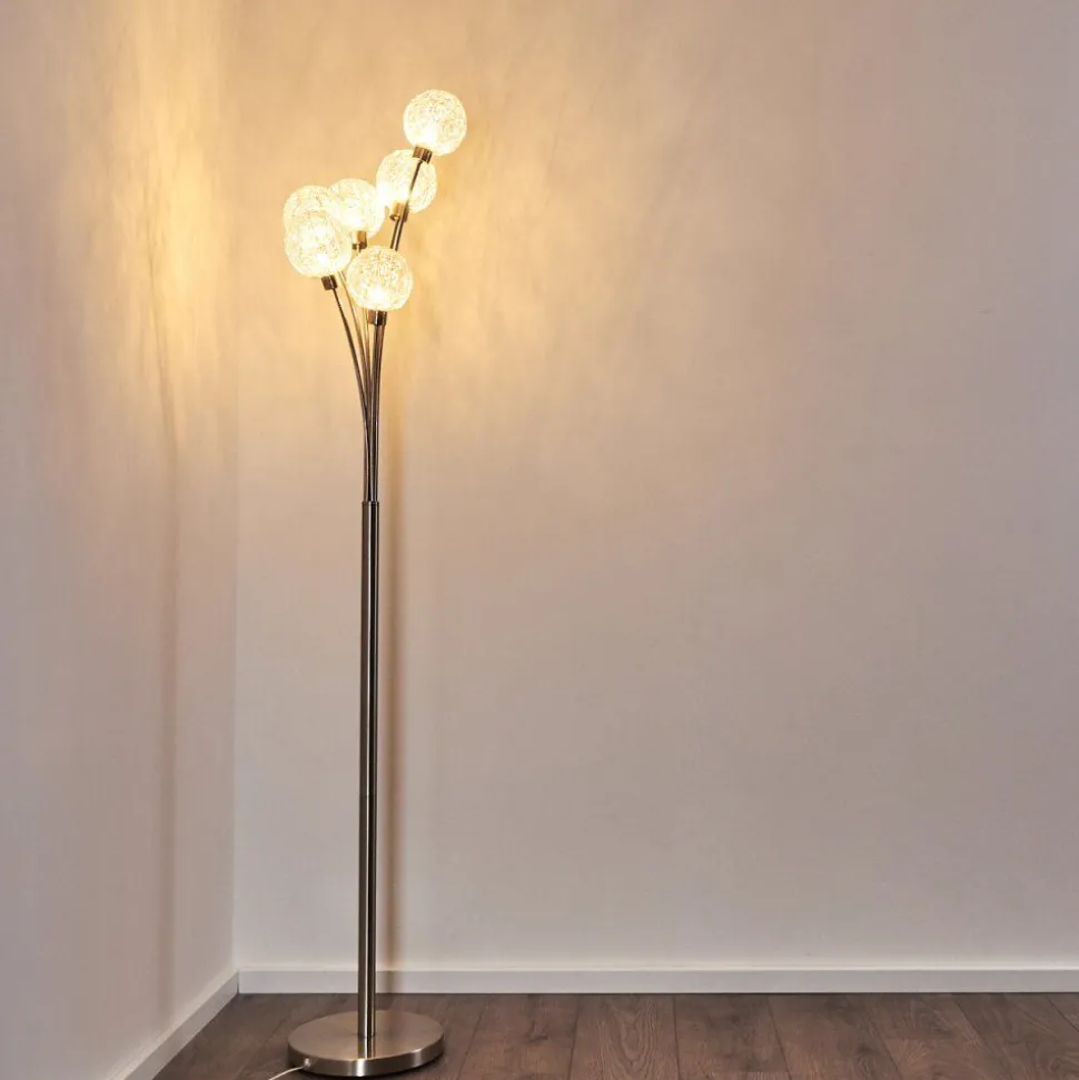 Lampadaire Bernado Nickel Mat, 6 Lumieres