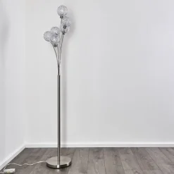 Lampadaire Bernado Nickel Mat, 6 Lumieres