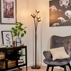 Lampadaire Bernado Noir, 5 Lumieres