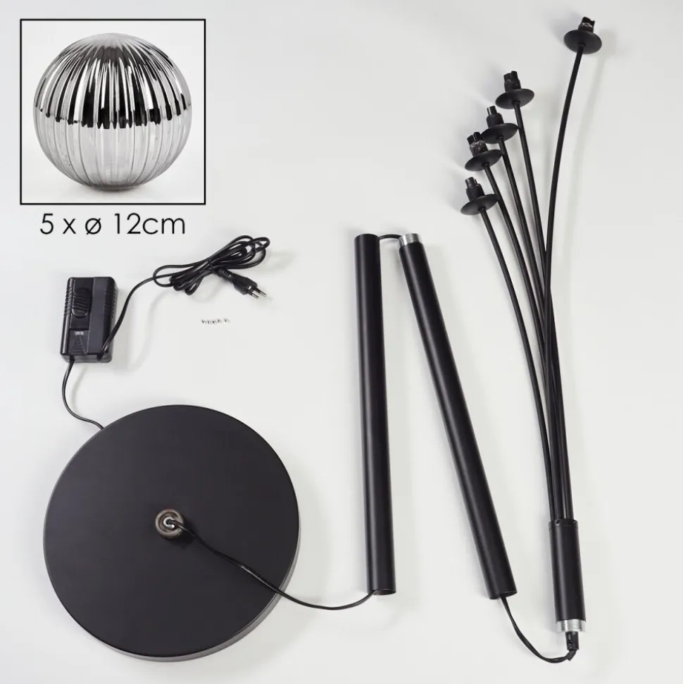 Lampadaire Bernado Noir, 5 Lumieres