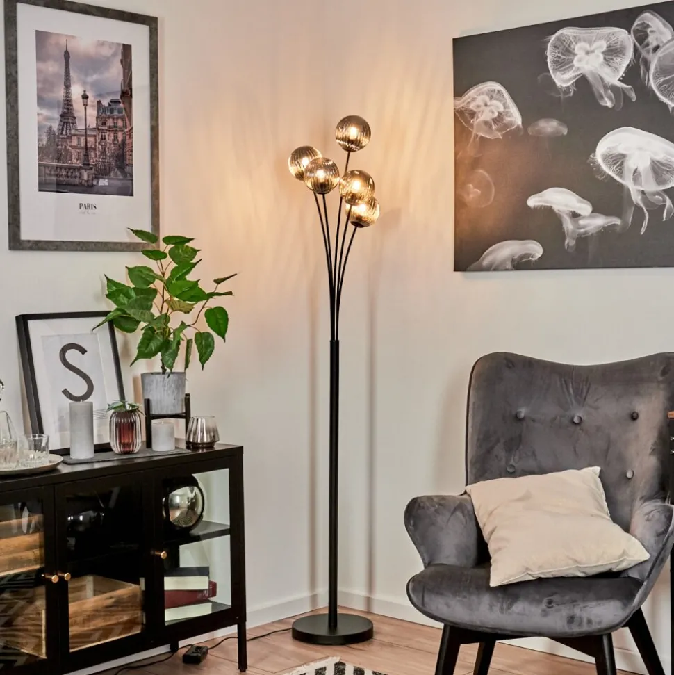Lampadaire Bernado Noir, 5 Lumieres