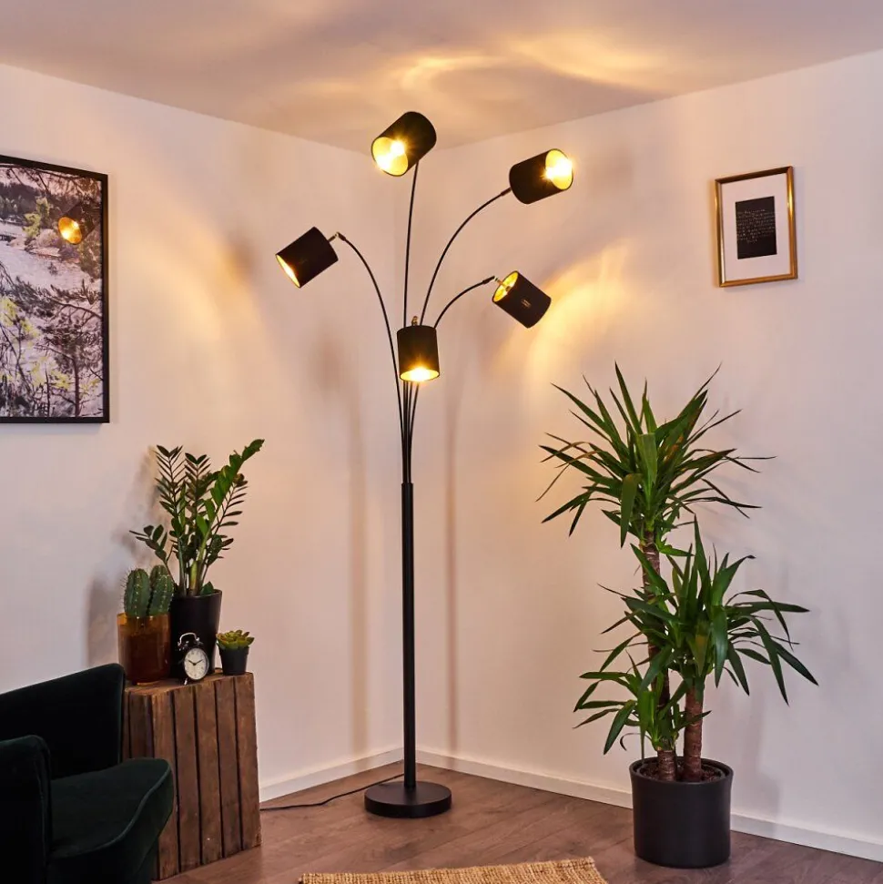 Lampadaire Bhutan Noir, 5 Lumieres