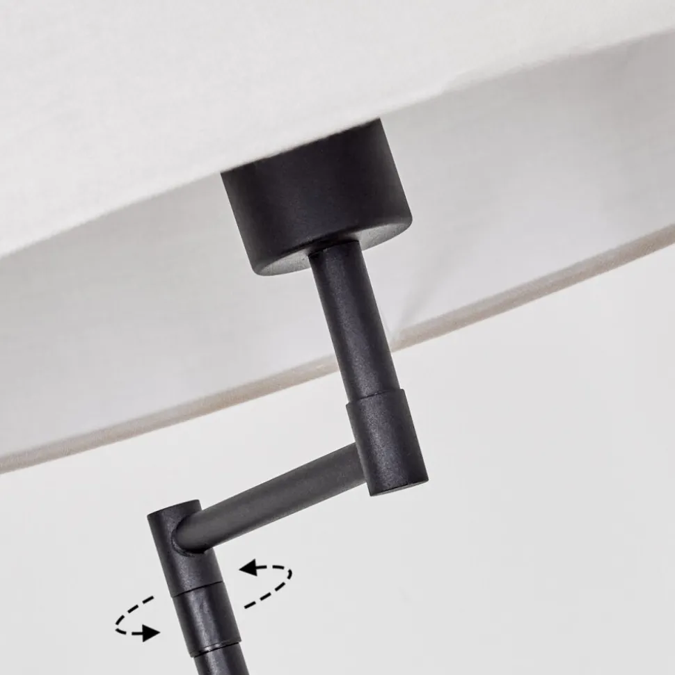 Lampadaire Bigand Ecru, Noir, 1 Lumiere