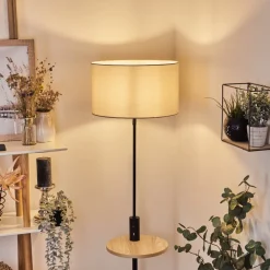 Lampadaire Bigand Ecru, Noir, 1 Lumiere