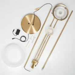 Lampadaire Biot Led Laiton, 2 Lumieres