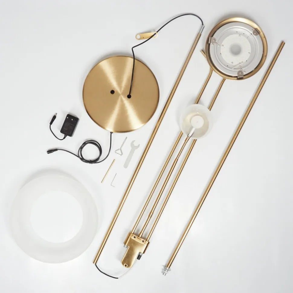 Lampadaire Biot Led Laiton, 2 Lumieres