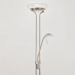 Lampadaire Biot Led Nickel Mat, 2 Lumieres