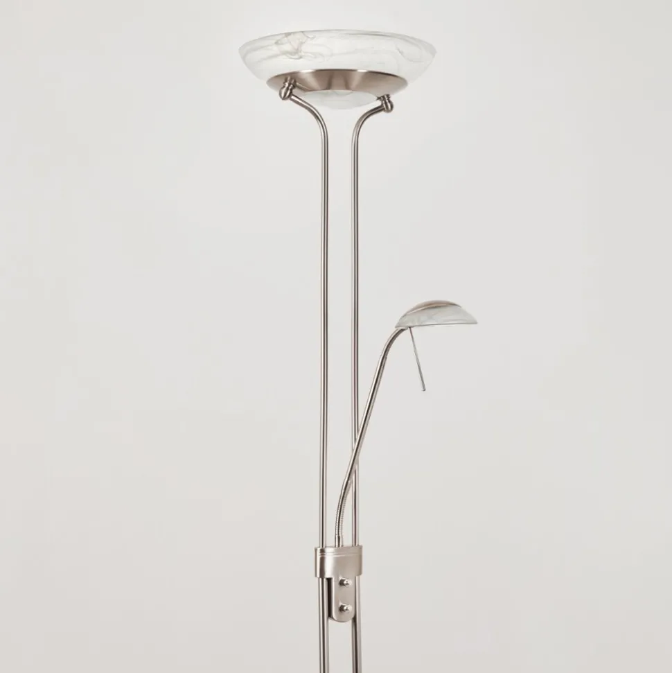 Lampadaire Biot Led Nickel Mat, 2 Lumieres