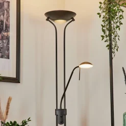 Lampadaire Biot Led Noir, 2 Lumieres