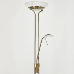 Lampadaire Biot Led Vieux Laiton, 2 Lumieres