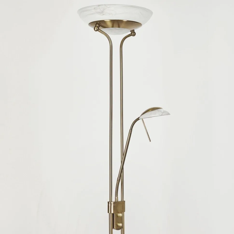 Lampadaire Biot Led Vieux Laiton, 2 Lumieres