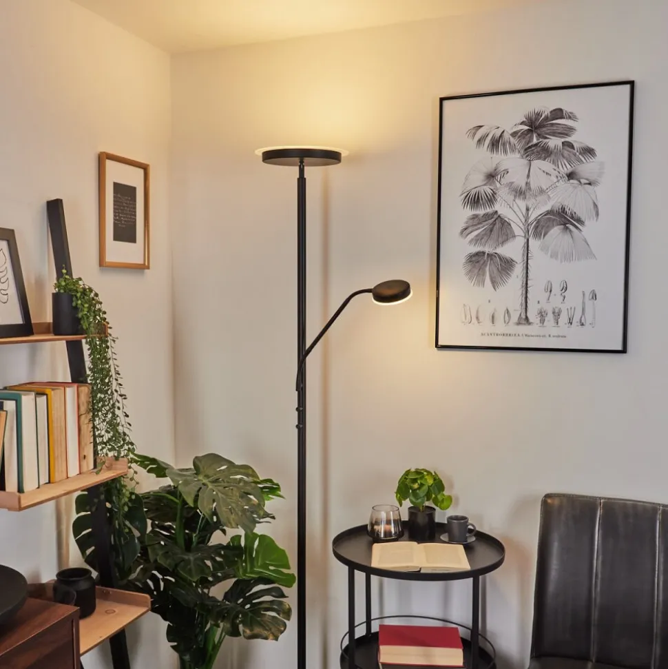 Lampadaire Busswil Led Noir, 2 Lumieres
