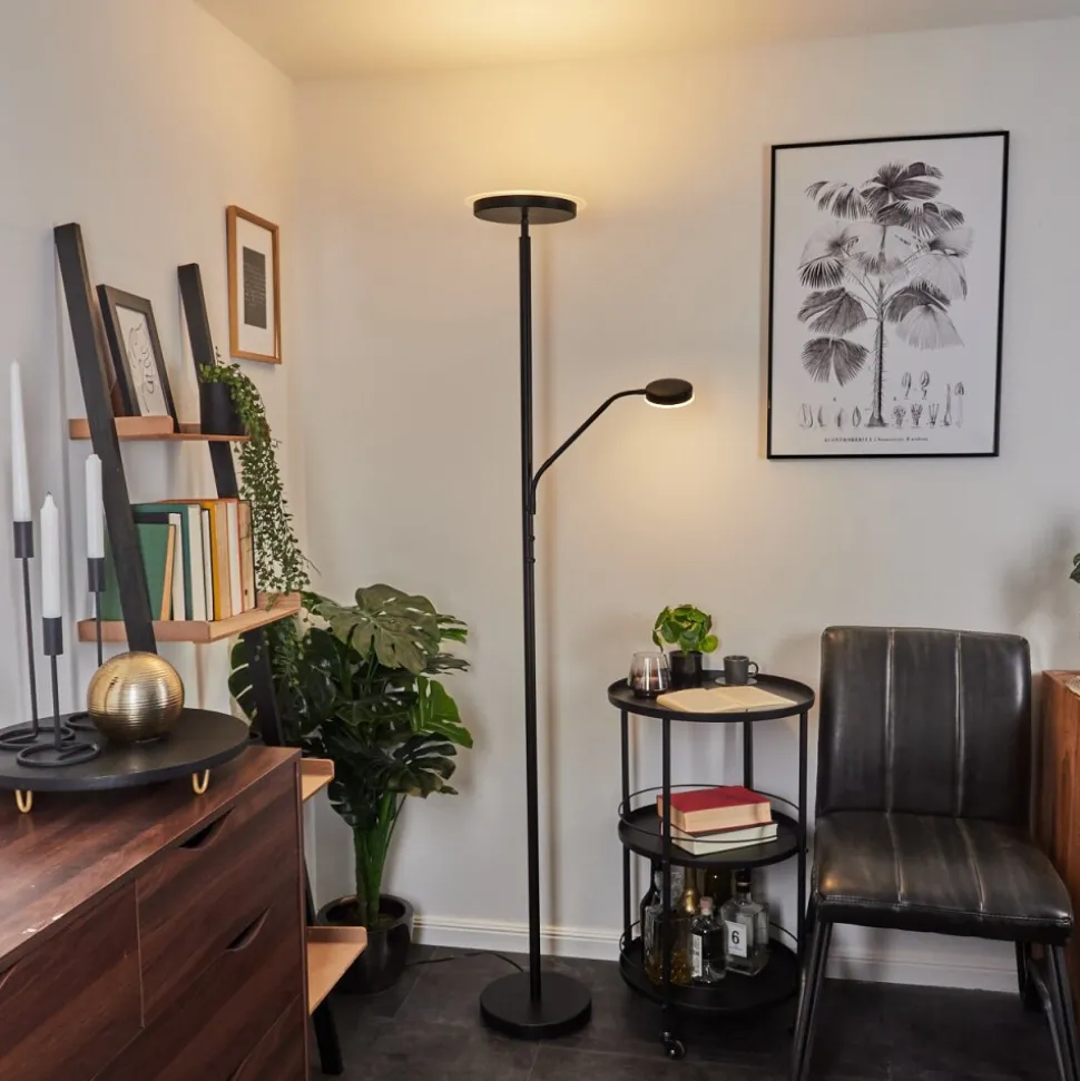 Lampadaire Busswil Led Noir, 2 Lumieres