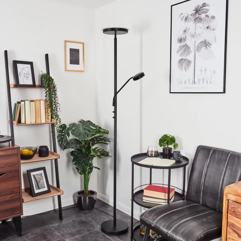 Lampadaire Busswil Led Noir, 2 Lumieres