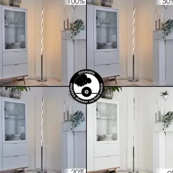 Lampadaire Carmacks Led Argente, 2 Lumieres