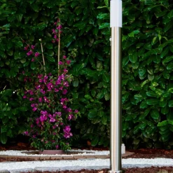 Lampadaire Caserta Acier Inoxydable, 1 Lumiere, Detecteur De Mouvement
