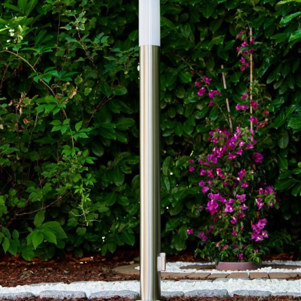 Lampadaire Caserta Acier Inoxydable, 1 Lumiere, Detecteur De Mouvement