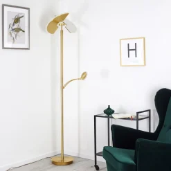 Lampadaire Cazis Led Laiton, 2 Lumieres