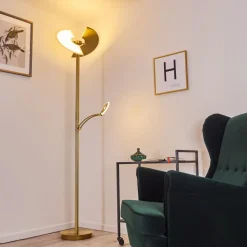 Lampadaire Cazis Led Laiton, 2 Lumieres