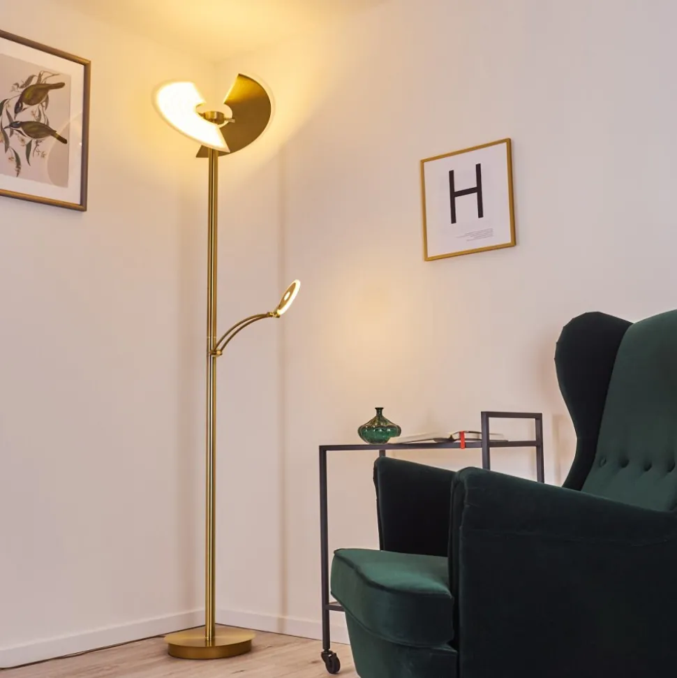 Lampadaire Cazis Led Laiton, 2 Lumieres