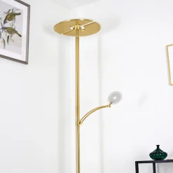 Lampadaire Cazis Led Laiton, 2 Lumieres
